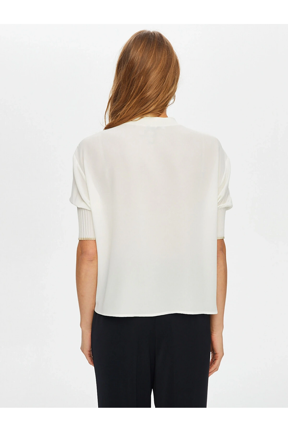 Faik Sönmez Triko Bantlı Eteği Pilise Detaylı Bluz US26BLZ005