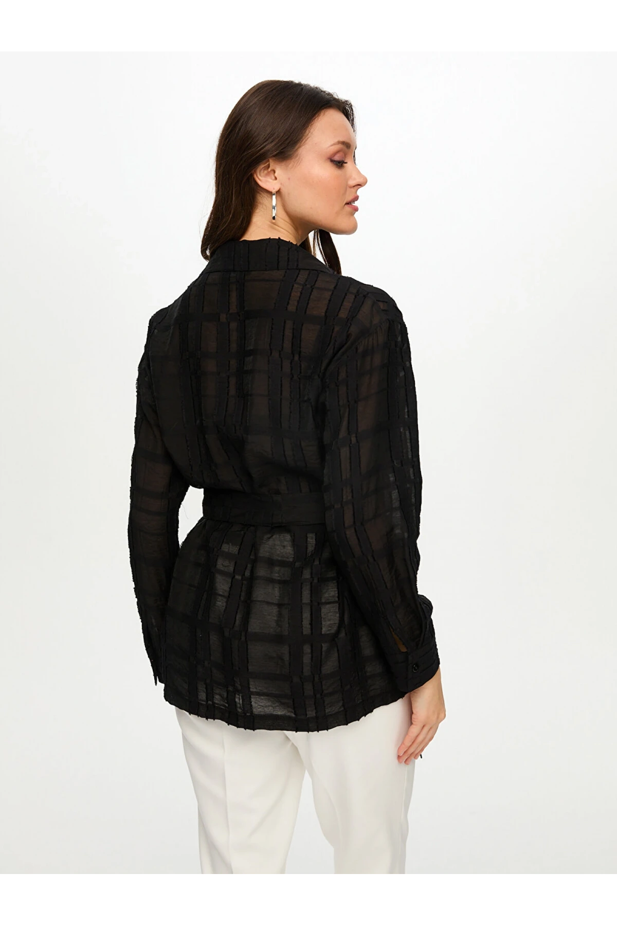 Faik Sönmez Kendinden Desenli Overshirt Tunik US26TNK006