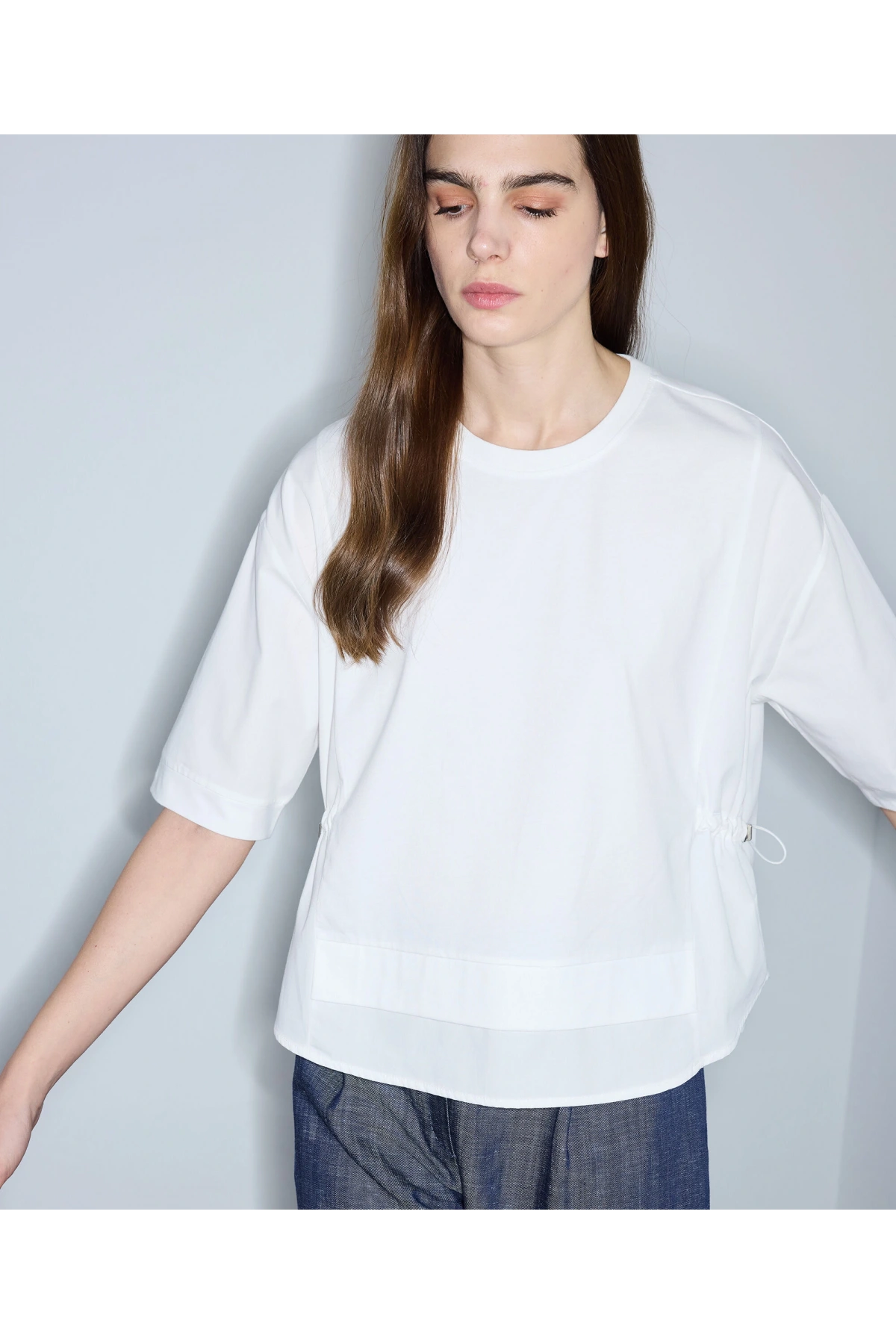 İpekyol Kumaş Mix Büzgülü T-Shirt IS1260070239