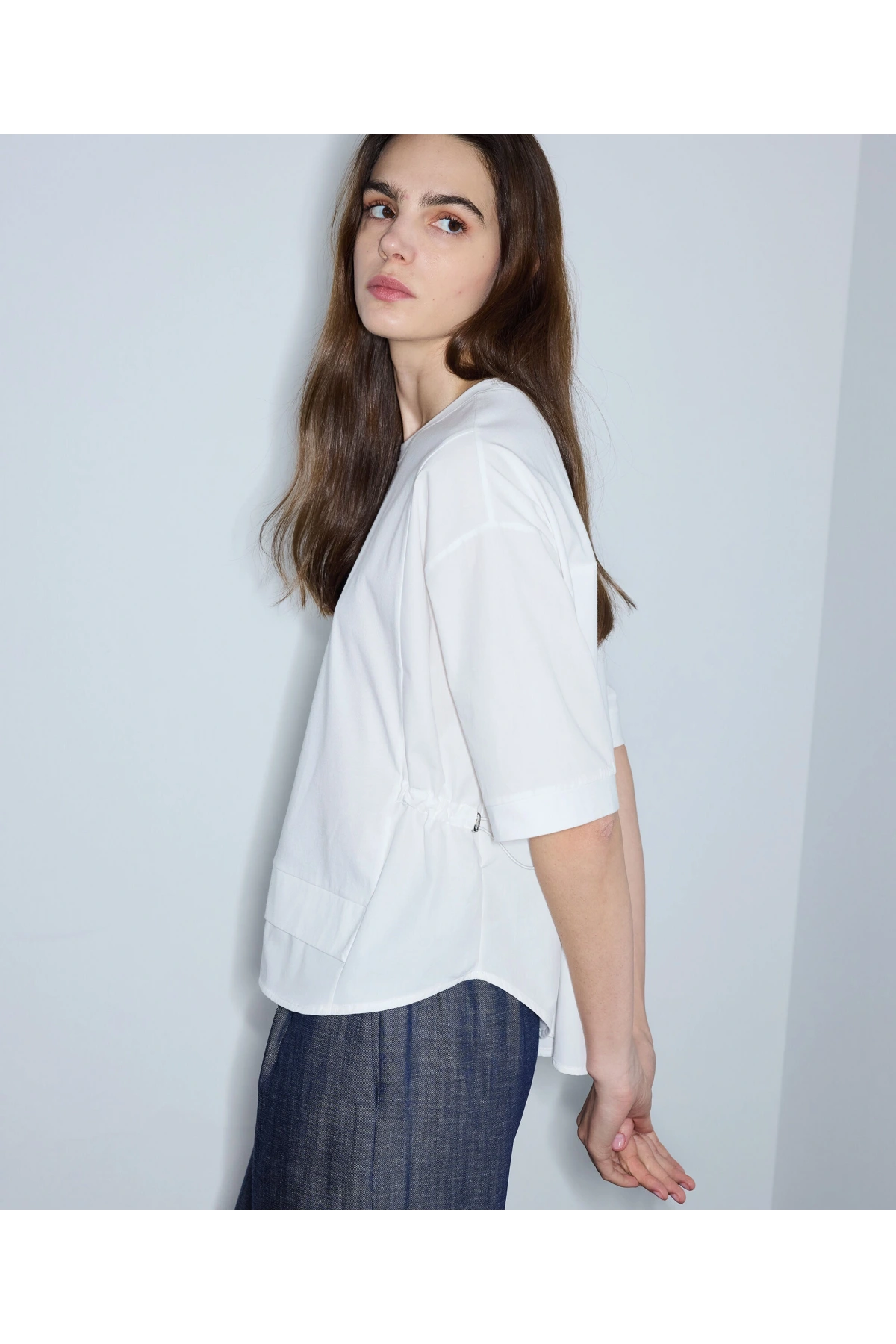 İpekyol Kumaş Mix Büzgülü T-Shirt IS1260070239