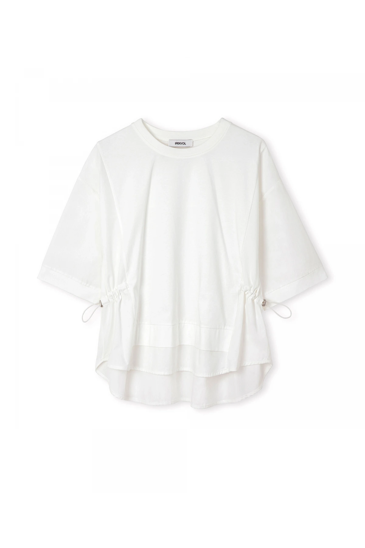 İpekyol Kumaş Mix Büzgülü T-Shirt IS1260070239