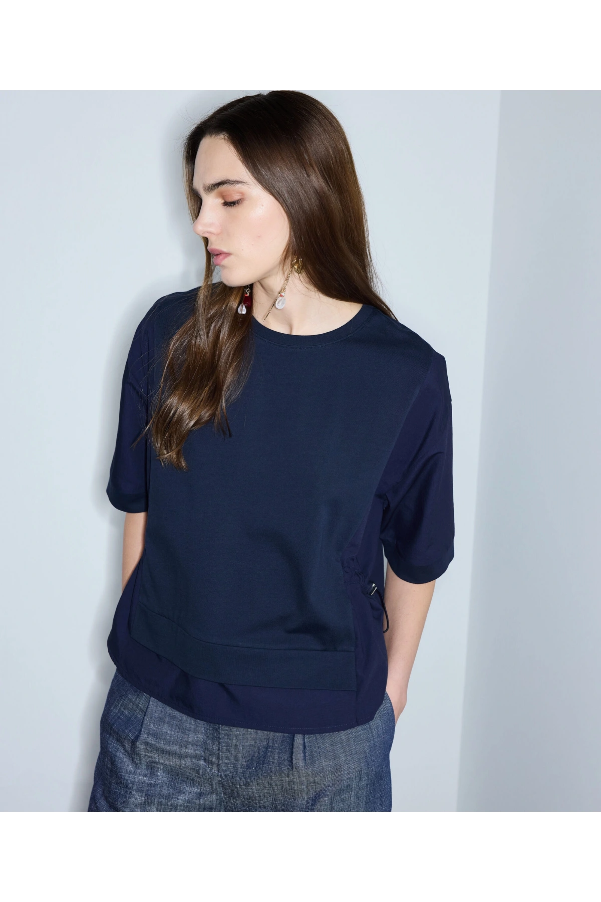 İpekyol Kumaş Mix Büzgülü T-Shirt IS1260070239