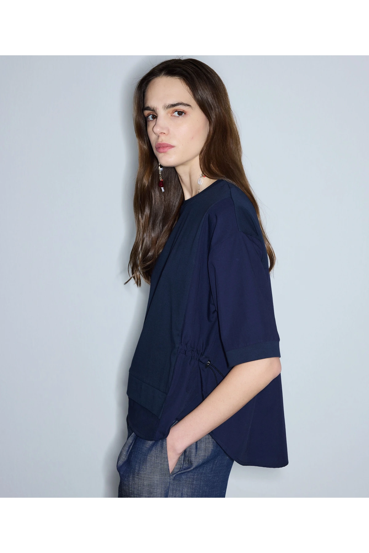 İpekyol Kumaş Mix Büzgülü T-Shirt IS1260070239