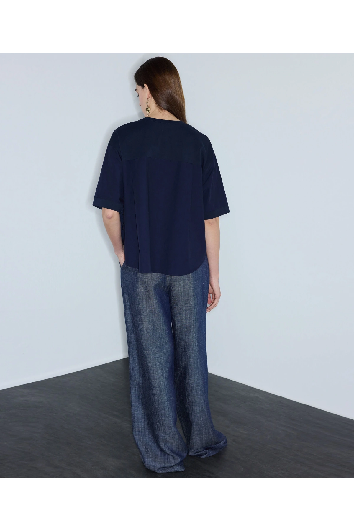 İpekyol Kumaş Mix Büzgülü T-Shirt IS1260070239