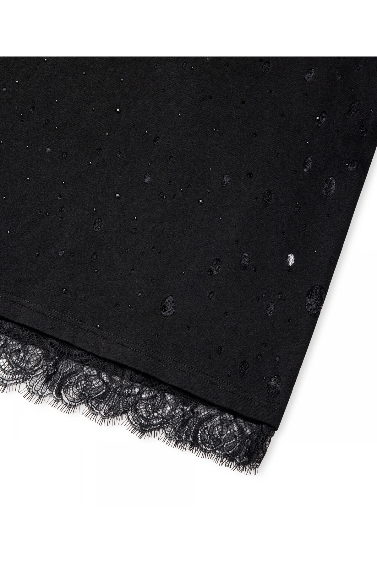 İpekyol Eskitme Efektli Kumaş Mix T-Shirt IS1260070098