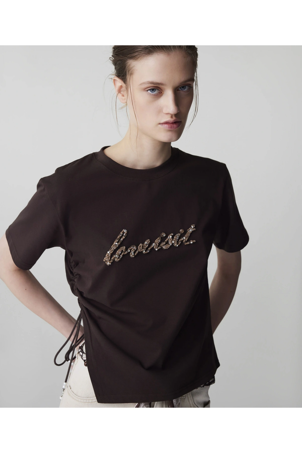 İpekyol Slogan Aplikeli T-Shirt IS1260070045