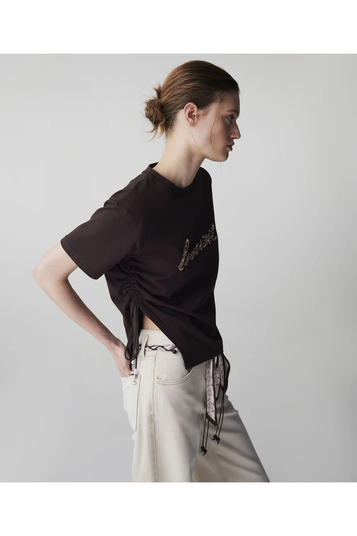 İpekyol Slogan Aplikeli T-Shirt IS1260070045