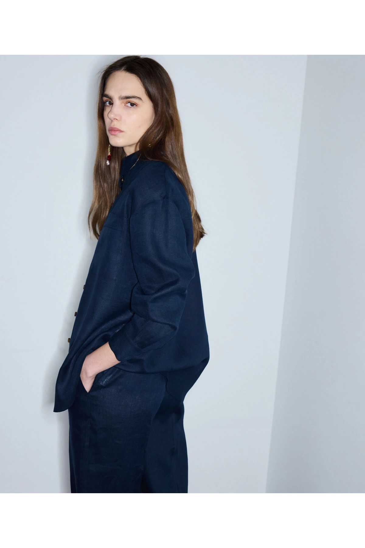 İpekyol Cepli Keten Gömlek IS1260025248