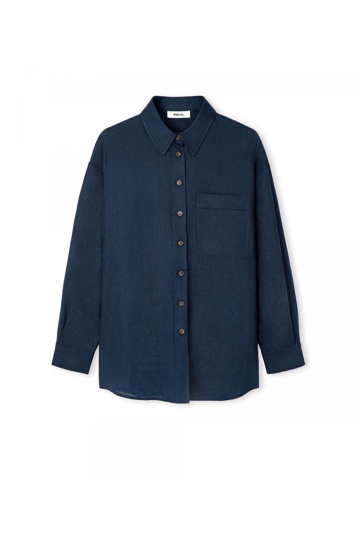 İpekyol Cepli Keten Gömlek IS1260025248