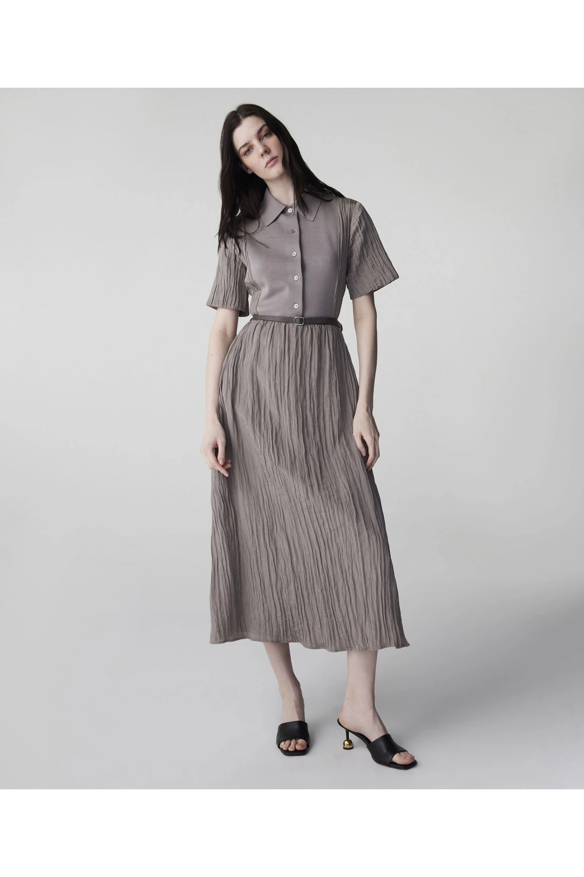 İpekyol Kemerli Triko Mix Elbise IS1260002232