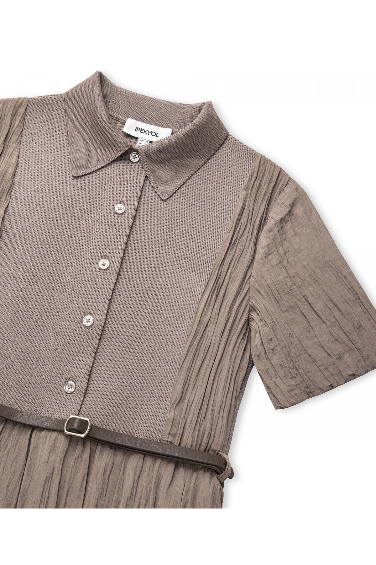 İpekyol Kemerli Triko Mix Elbise IS1260002232