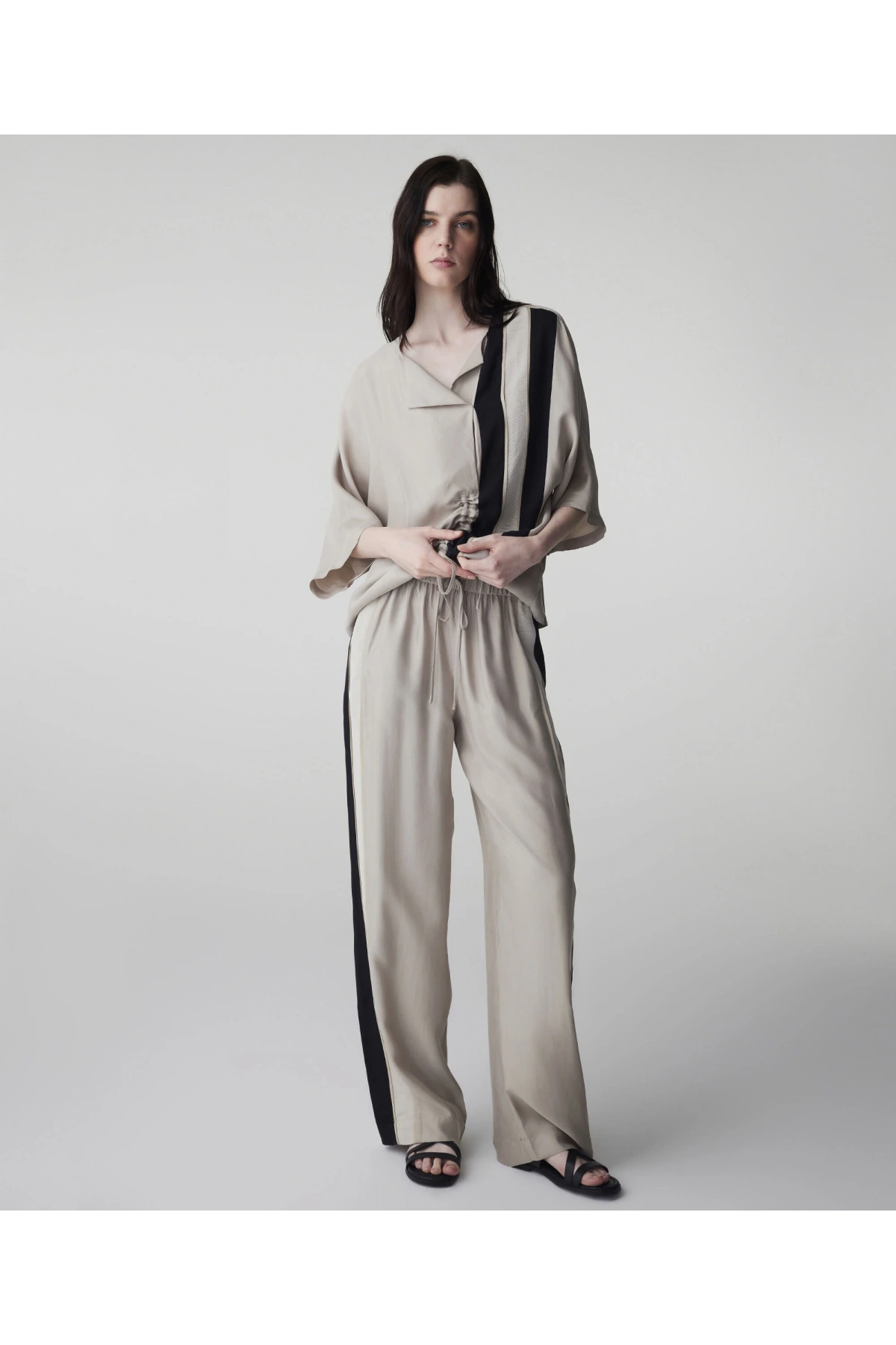 İpekyol Ayarlanabilir Bel Colorblock Pantolon IS1260003154