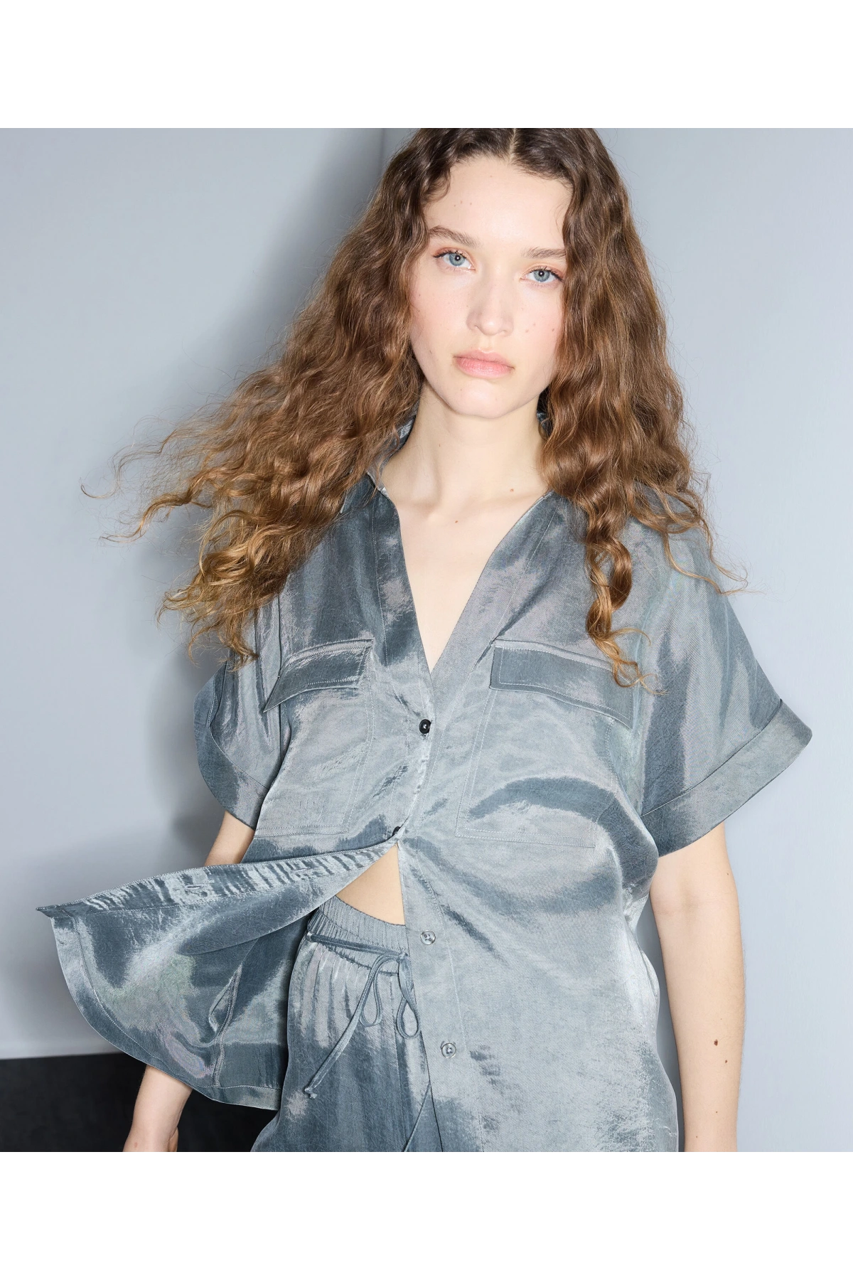 İpekyol Parlak Dokulu Wide Leg Pantolon IS1260003245