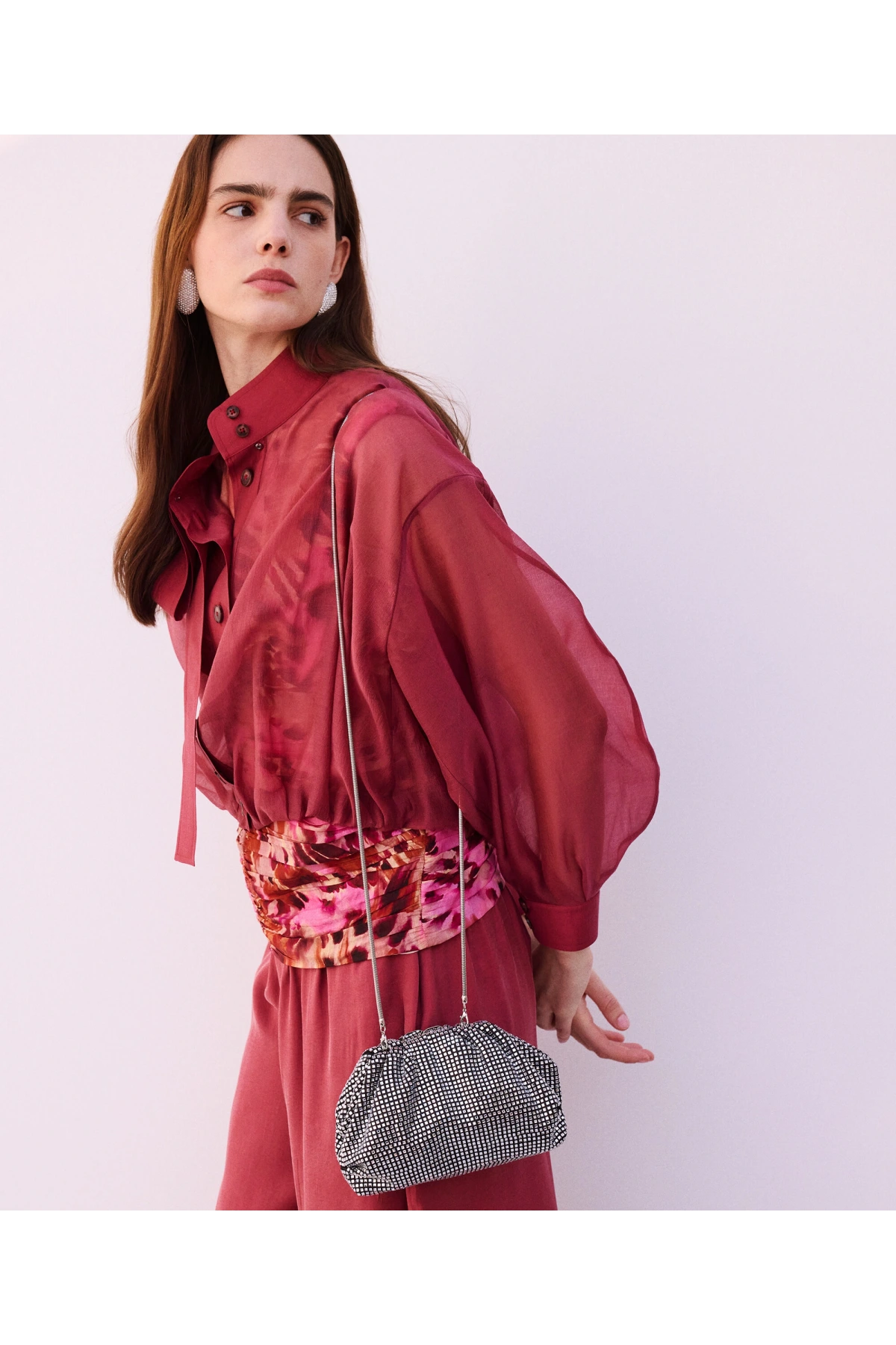 İpekyol Yüksek yaka balon bluz IS1260006111