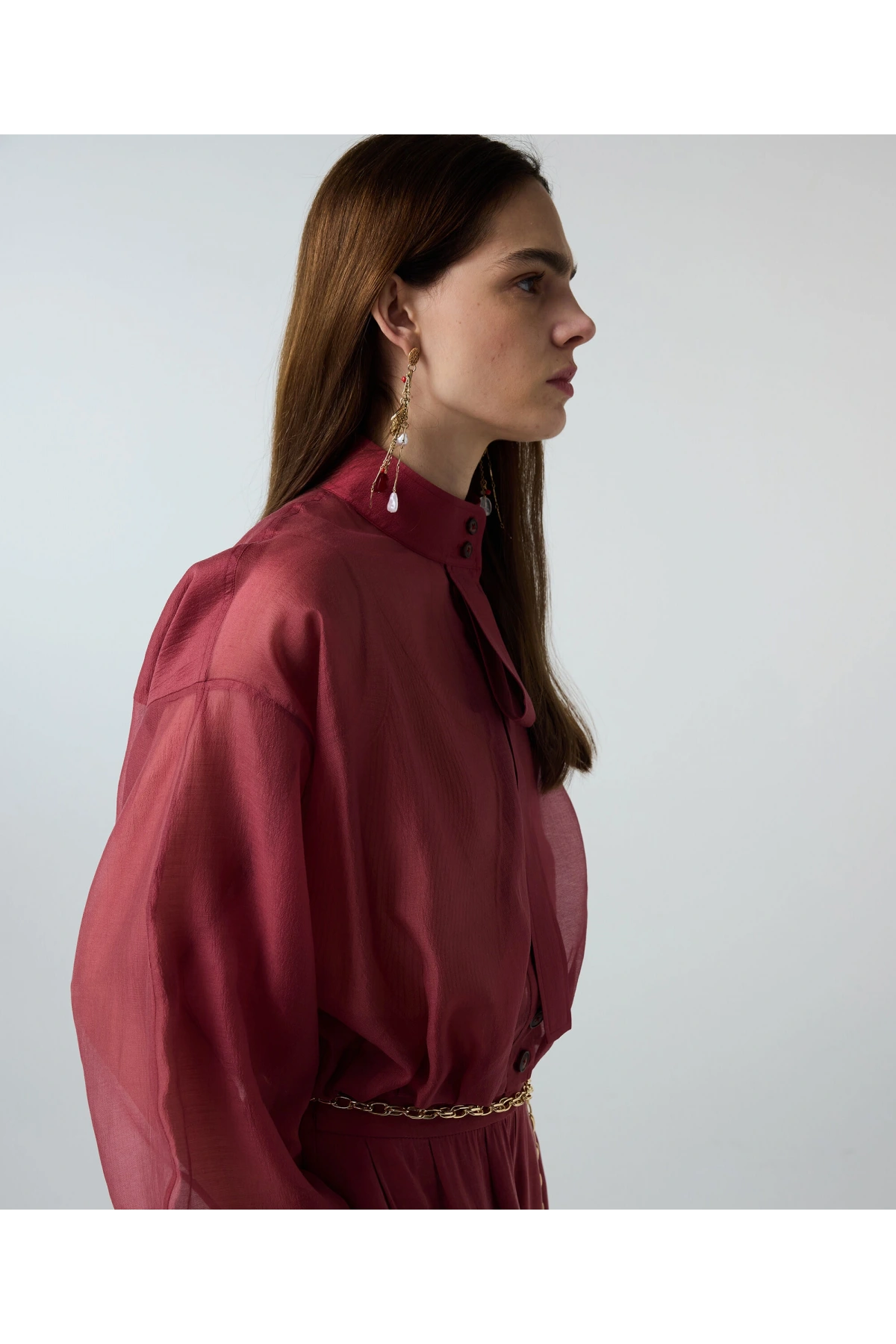 İpekyol Yüksek yaka balon bluz IS1260006111