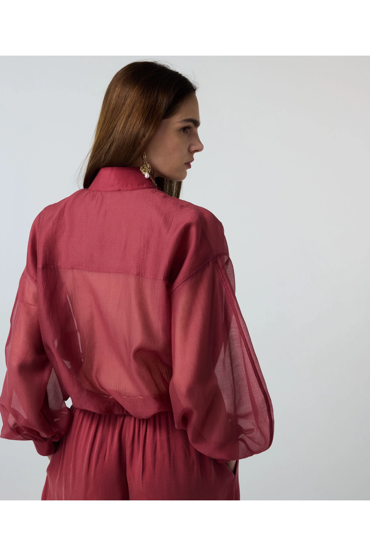 İpekyol Yüksek yaka balon bluz IS1260006111