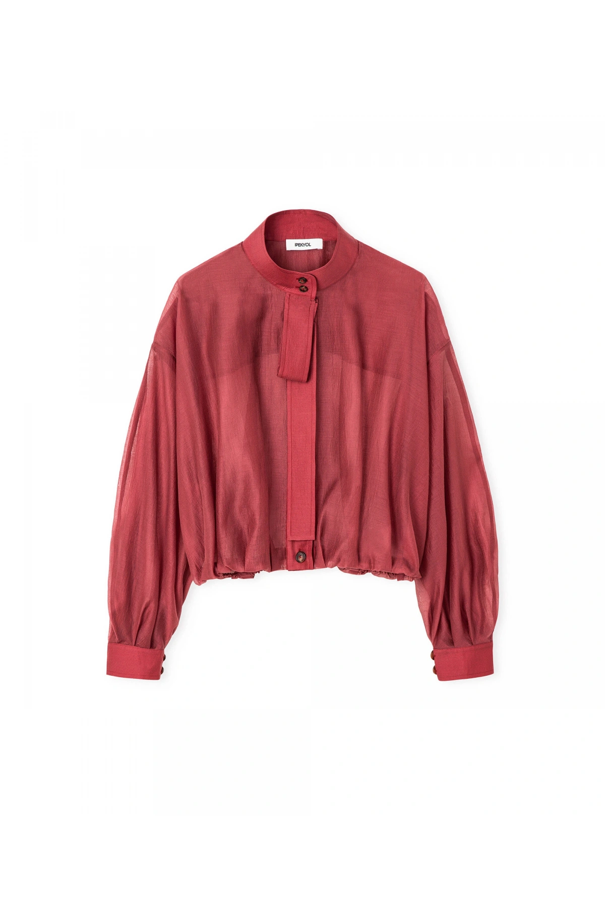 İpekyol Yüksek yaka balon bluz IS1260006111