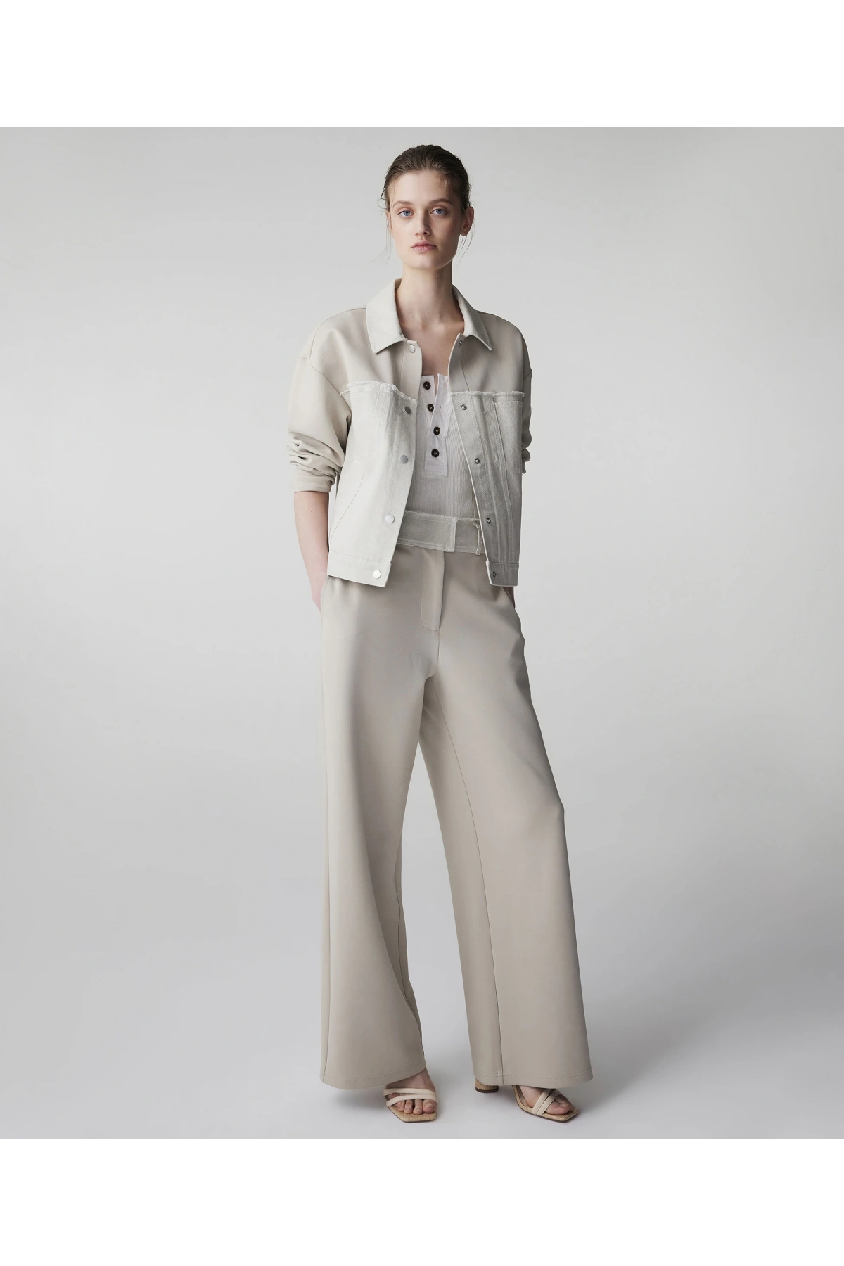 İpekyol Kumaş Mix Raw Edge Sweatshirt IS1260091009