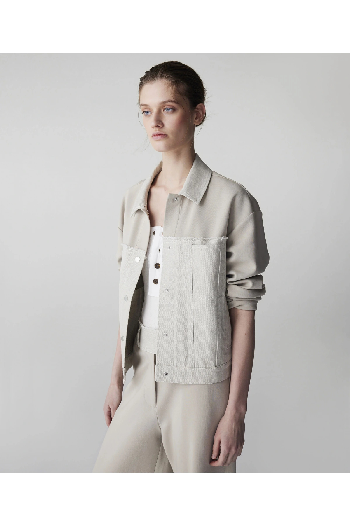 İpekyol Kumaş Mix Raw Edge Sweatshirt IS1260091009