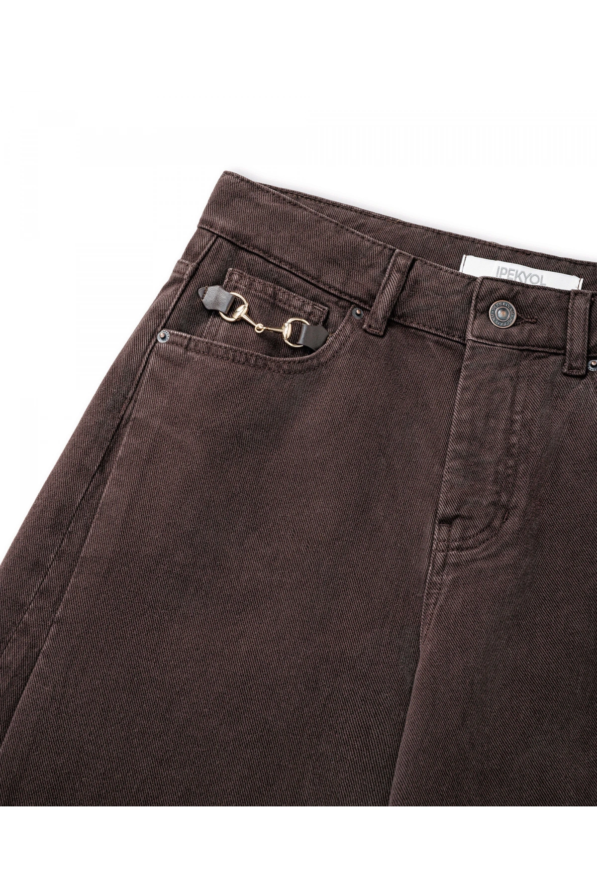 İpekyol Zincirli Wide Leg Jean Pantolon IS1260018043