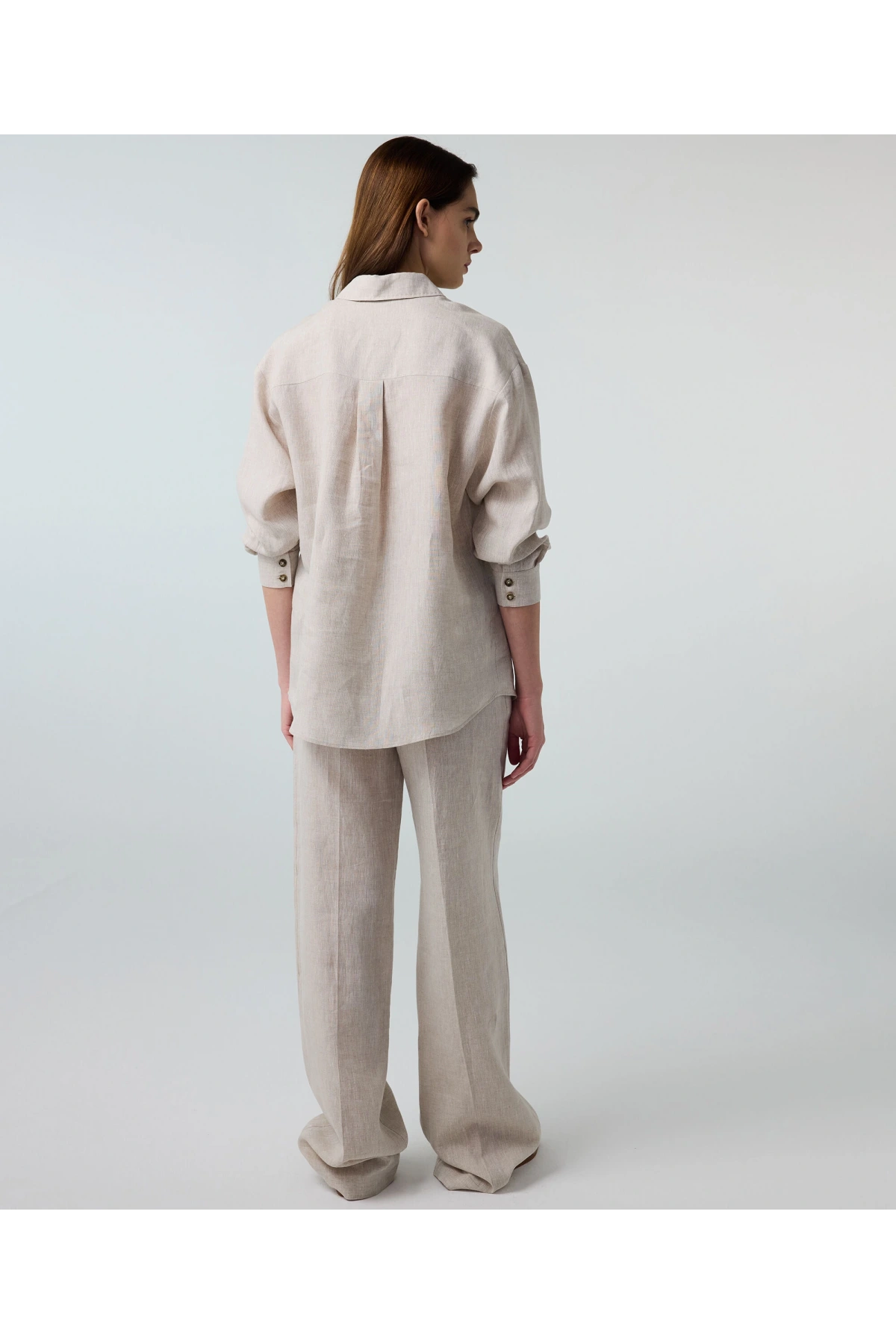 İpekyol Kontrast Düğmeli Keten Gömlek IS1260025280