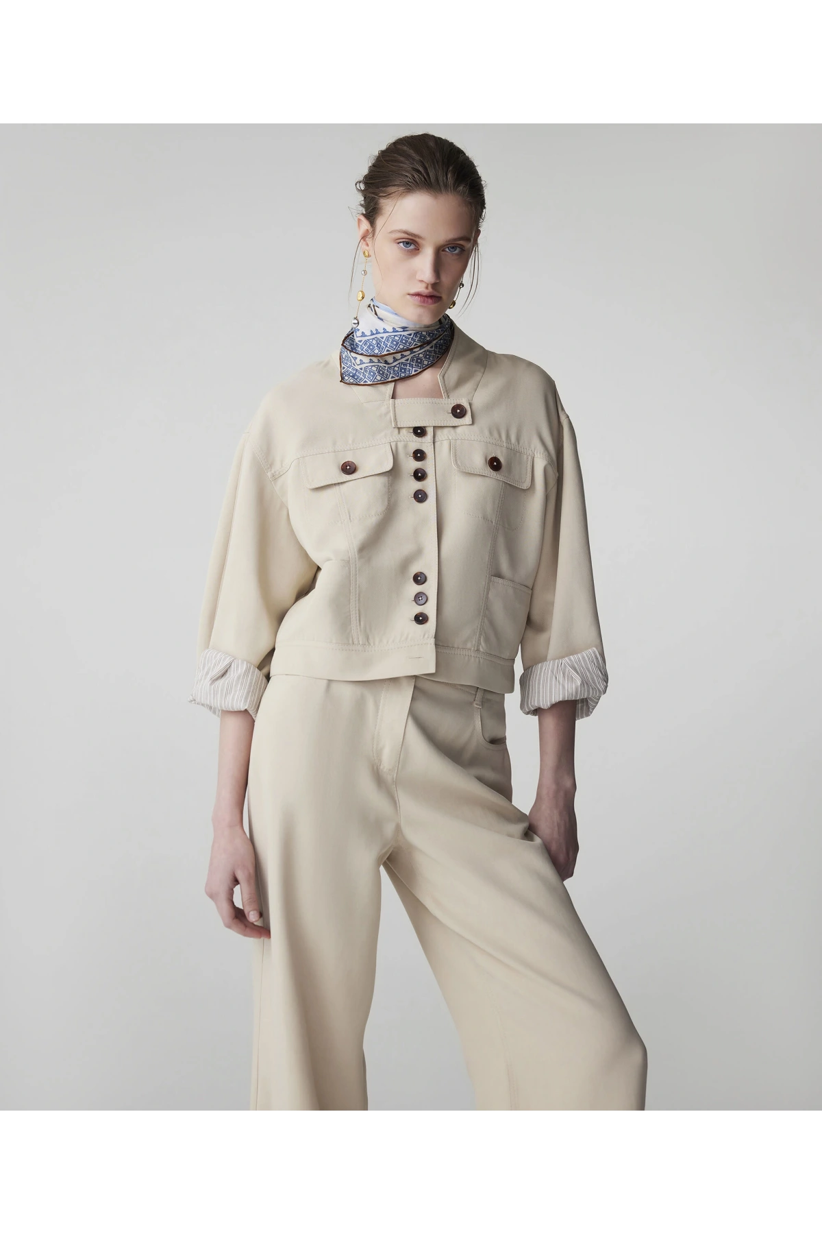 İpekyol Kontrast Düğmeli Ceket IS1260005070