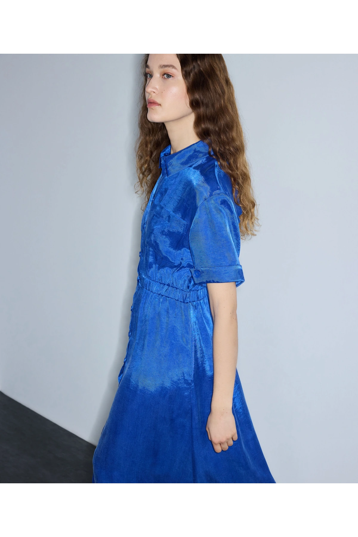 İpekyol Parlak Dokulu Elastik Bel Elbise IS1260002400