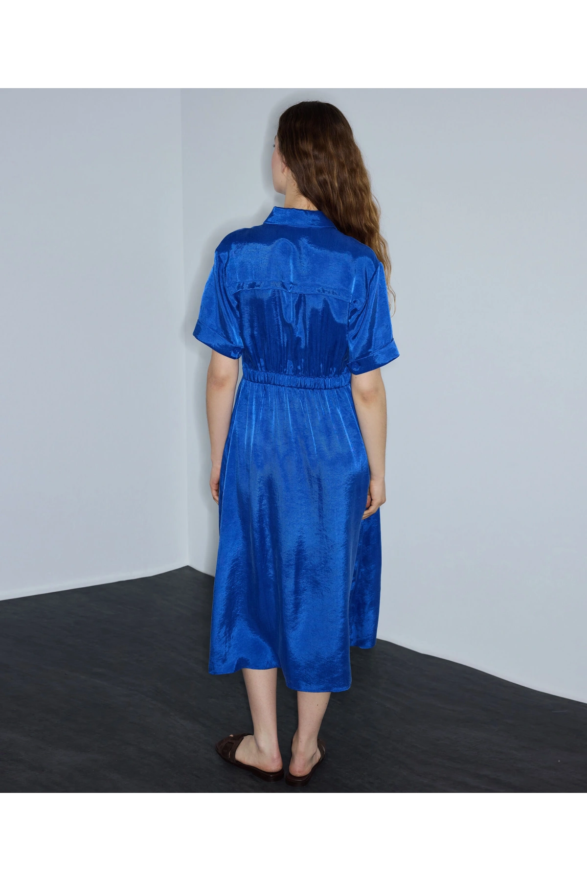 İpekyol Parlak Dokulu Elastik Bel Elbise IS1260002400