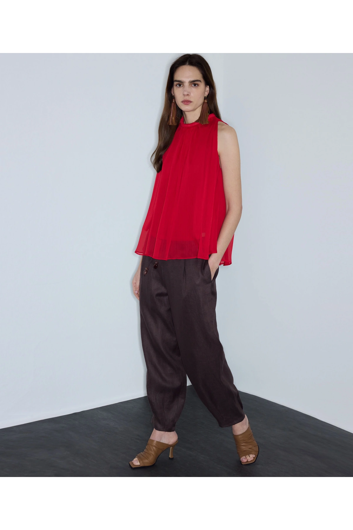 İpekyol Halter Yaka Şifon Bluz IS1260006174