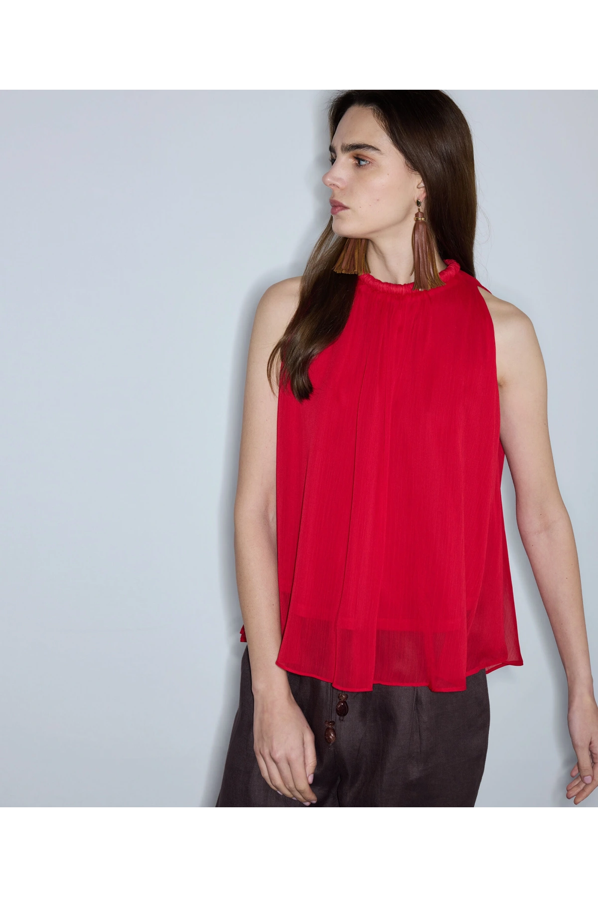 İpekyol Halter Yaka Şifon Bluz IS1260006174