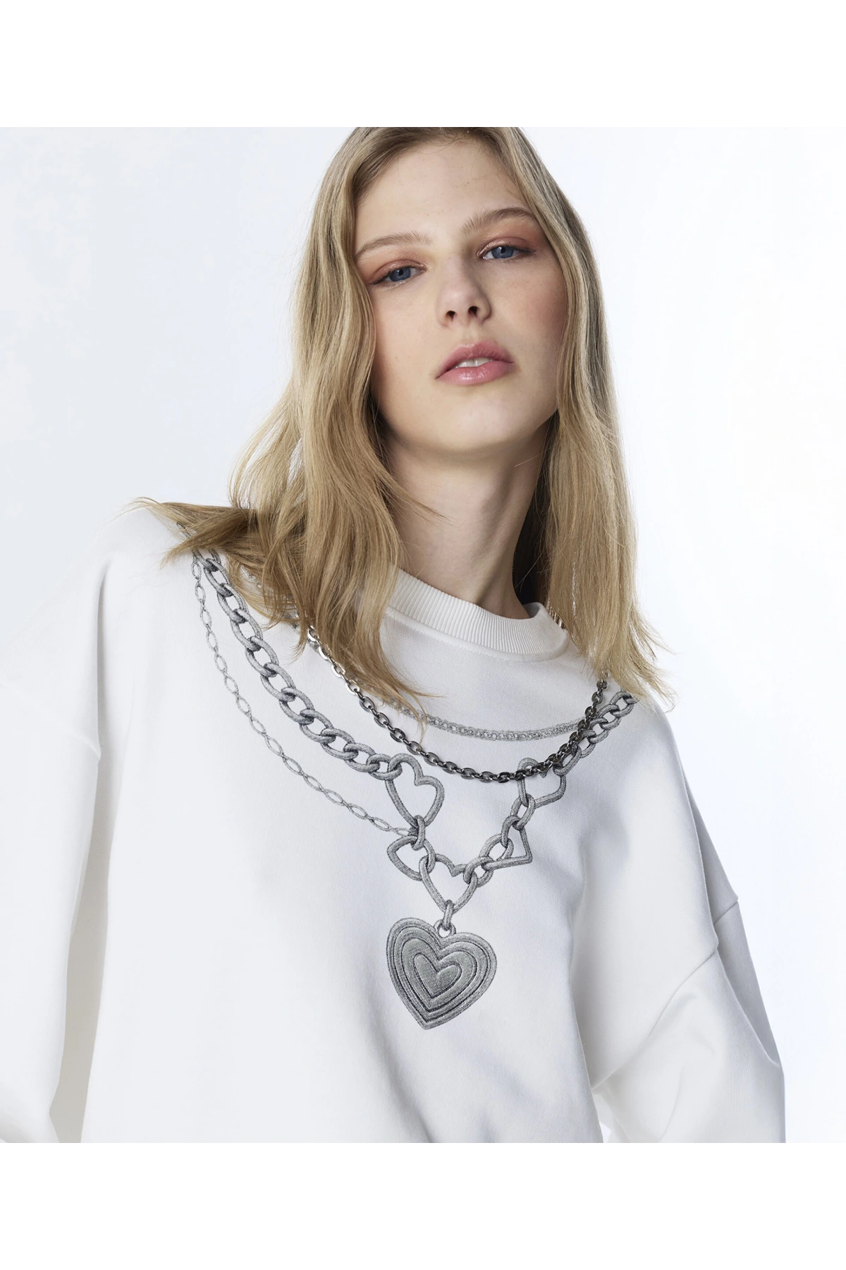 Twist Zincirli Ve Görsel Baskılı Sweatshirt TS1260091026