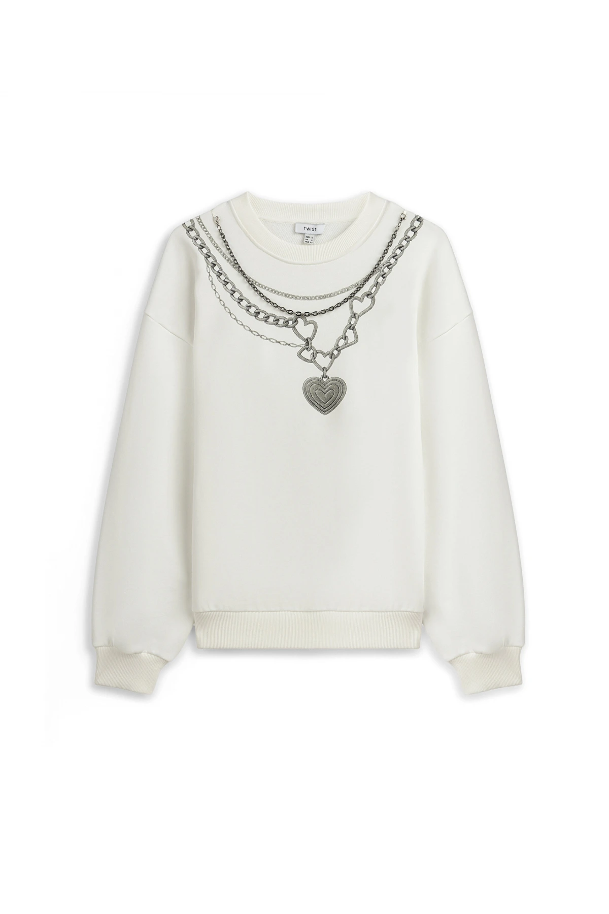 Twist Zincirli Ve Görsel Baskılı Sweatshirt TS1260091026