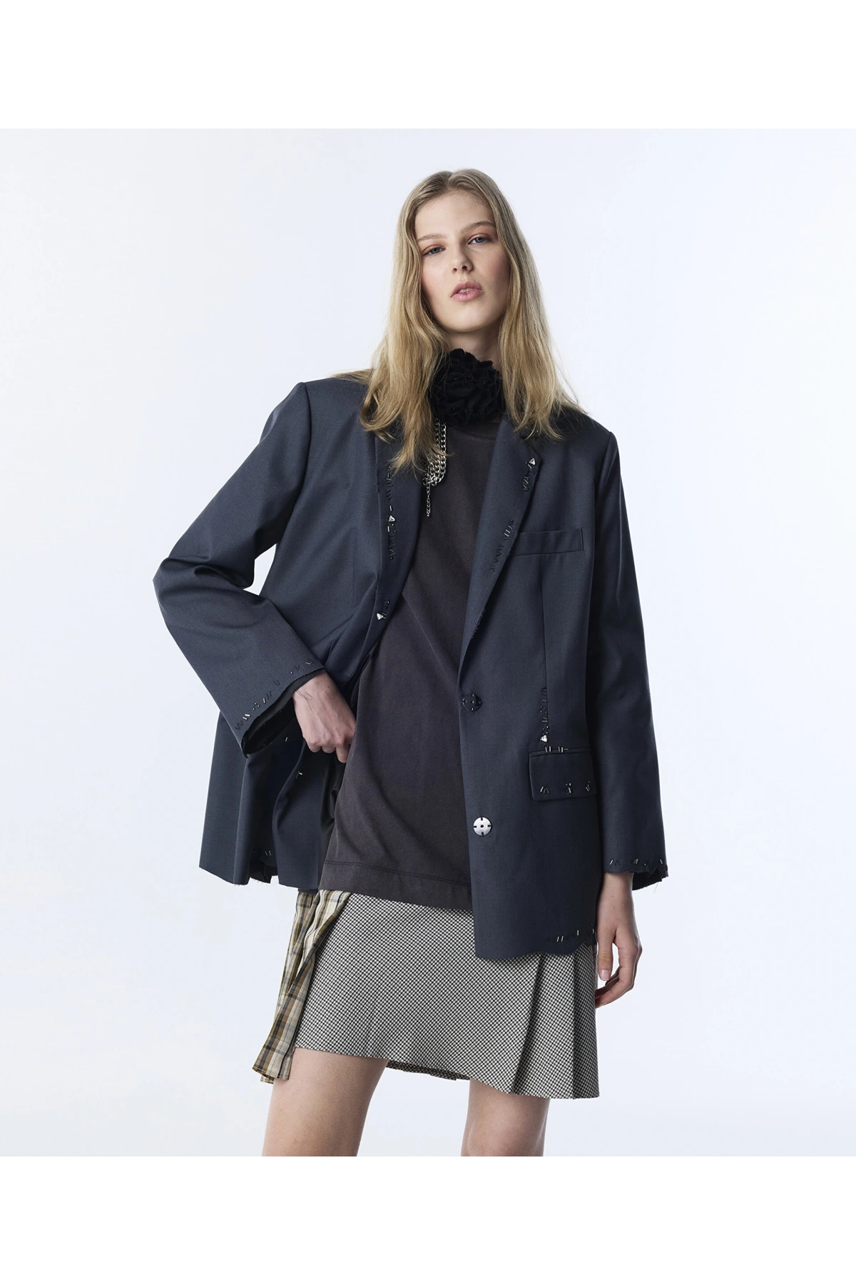 Twist Çift Parça Görünümlü Desen Mix Elbise TS1260002188