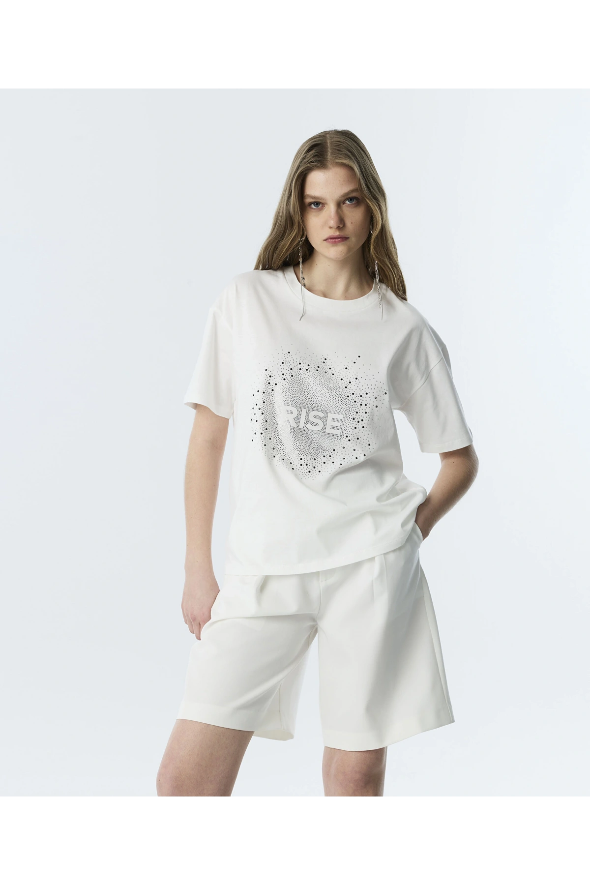 Twist Hotfix Baskılı Oversize T-Shirt TS1260070253