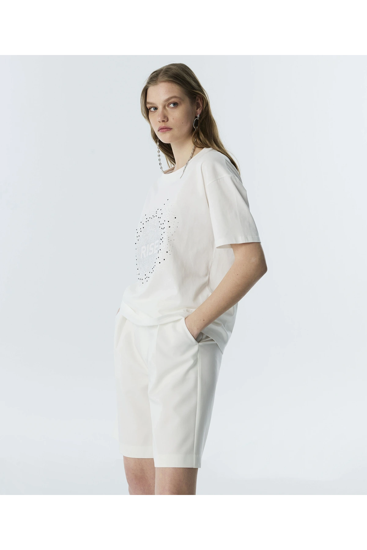 Twist Hotfix Baskılı Oversize T-Shirt TS1260070253