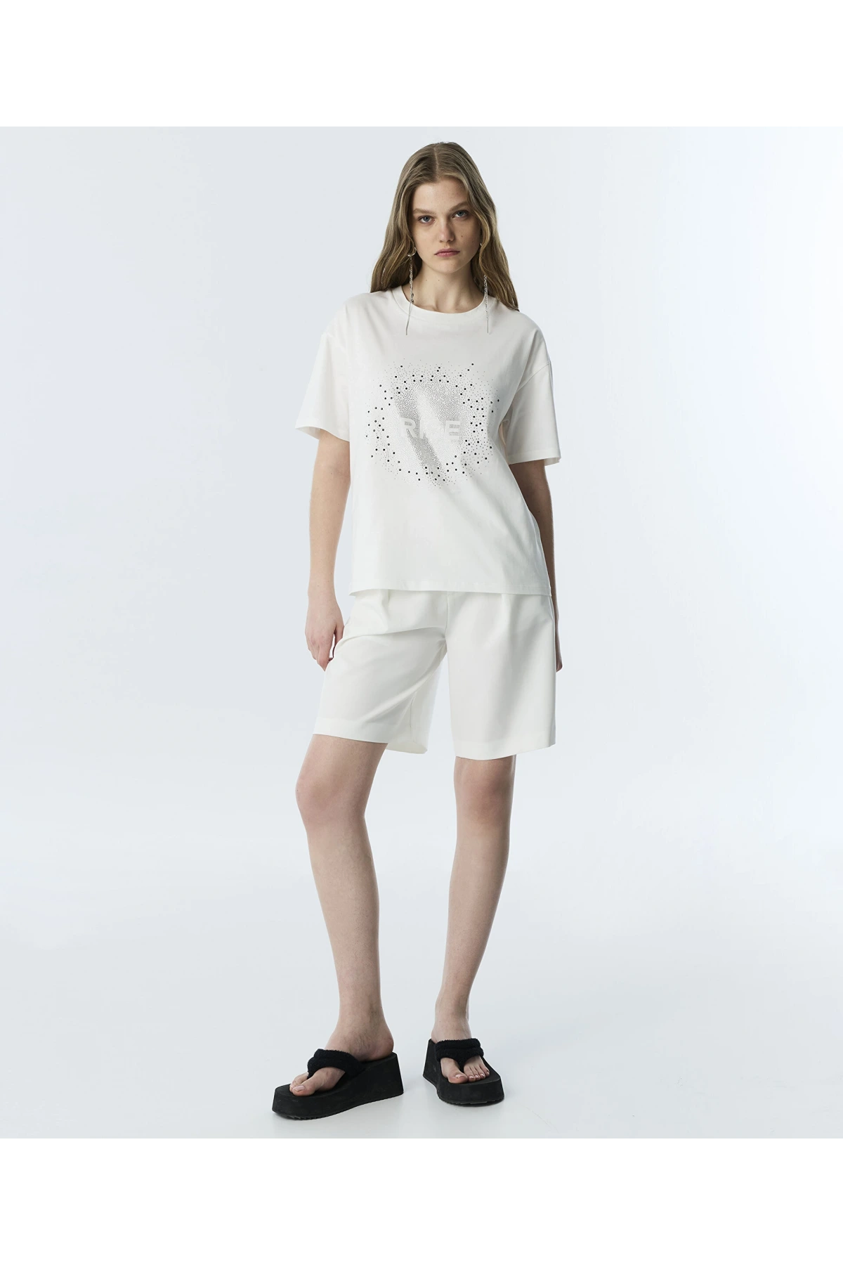 Twist Hotfix Baskılı Oversize T-Shirt TS1260070253