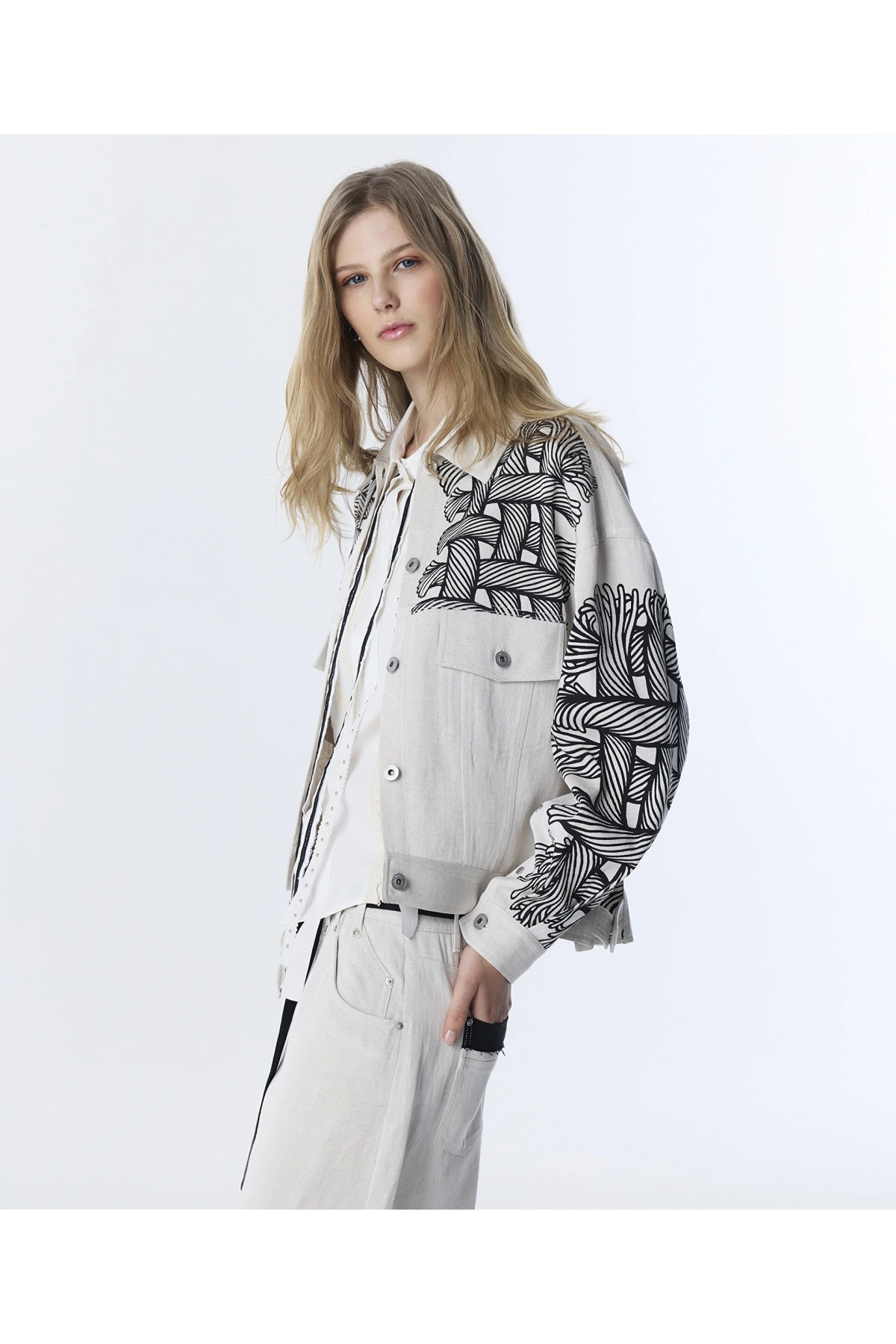 Twist Halat Desen Gömlek Ceket TS1260005068