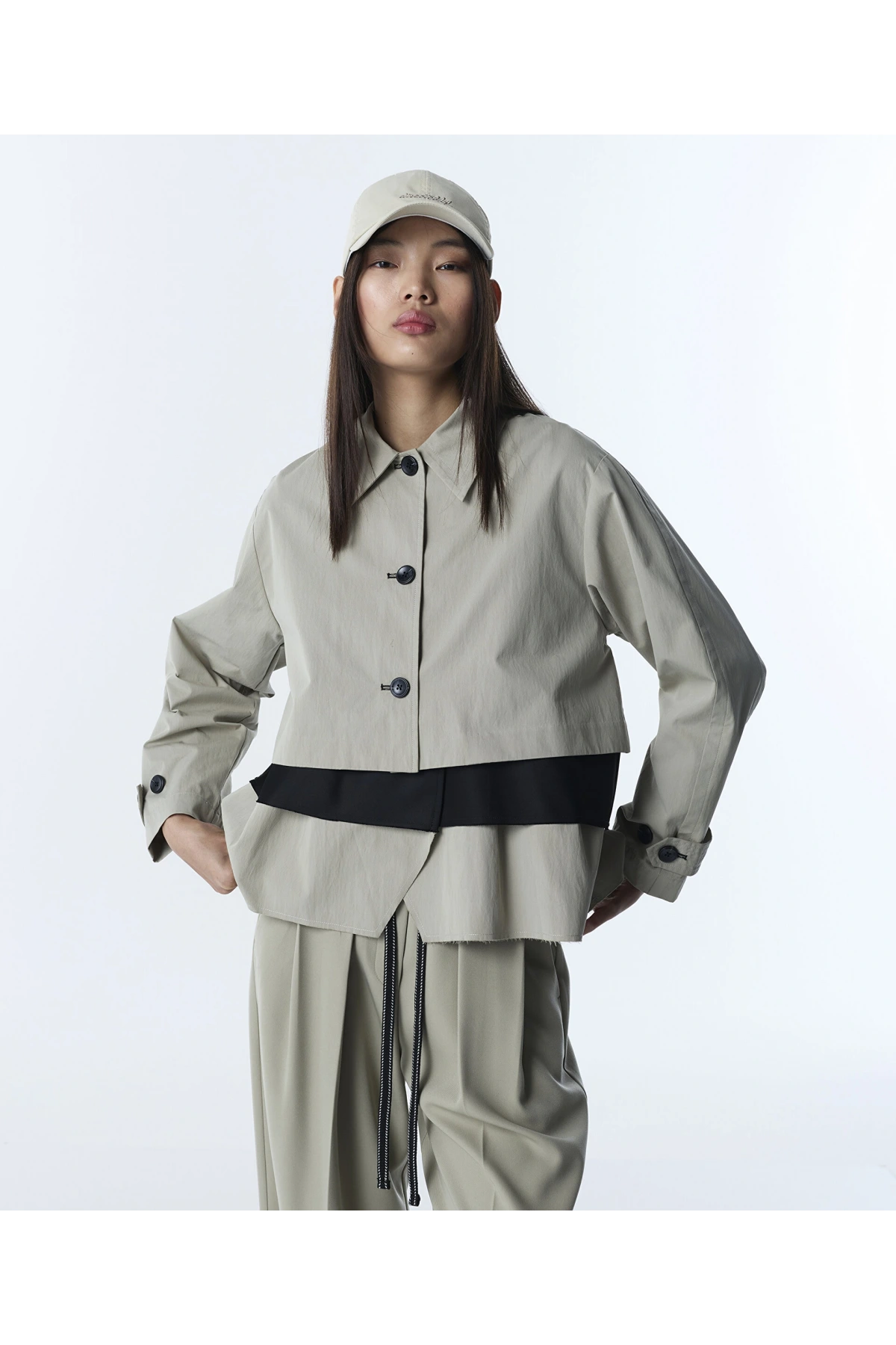 Twist Colorblock Kısa Trençkot TS1260011012