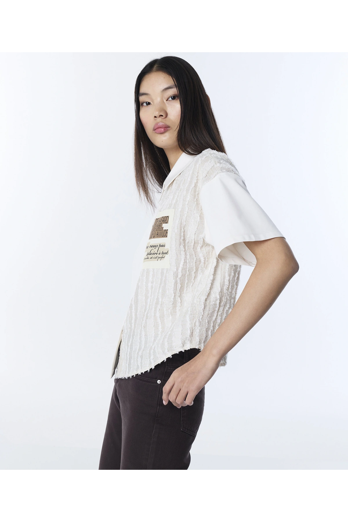 Twist Kumaş Mix Oversize Gömlek TS1260025134