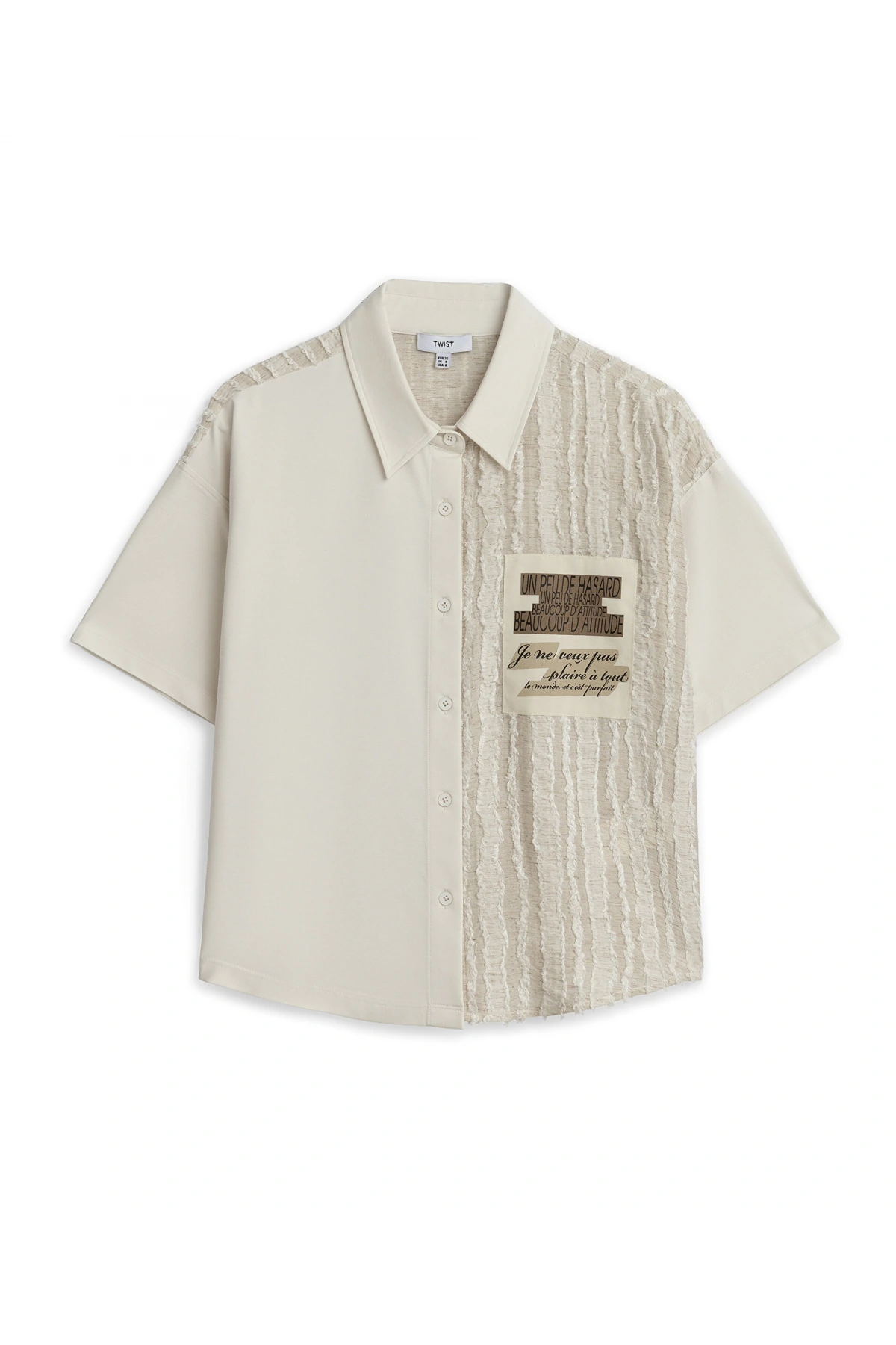 Twist Kumaş Mix Oversize Gömlek TS1260025134