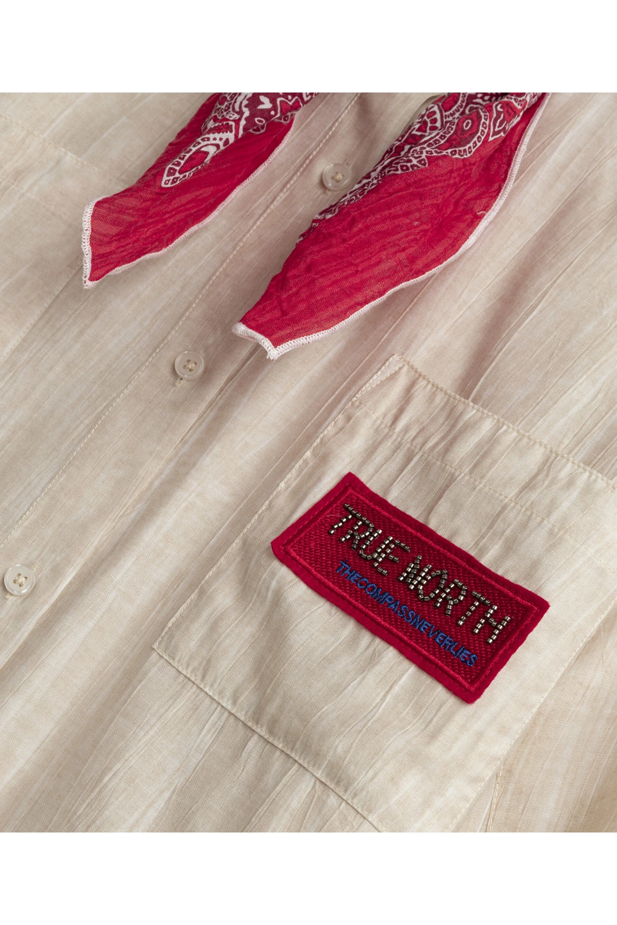 Twist Fularlı Oversize Gömlek TS1260025136