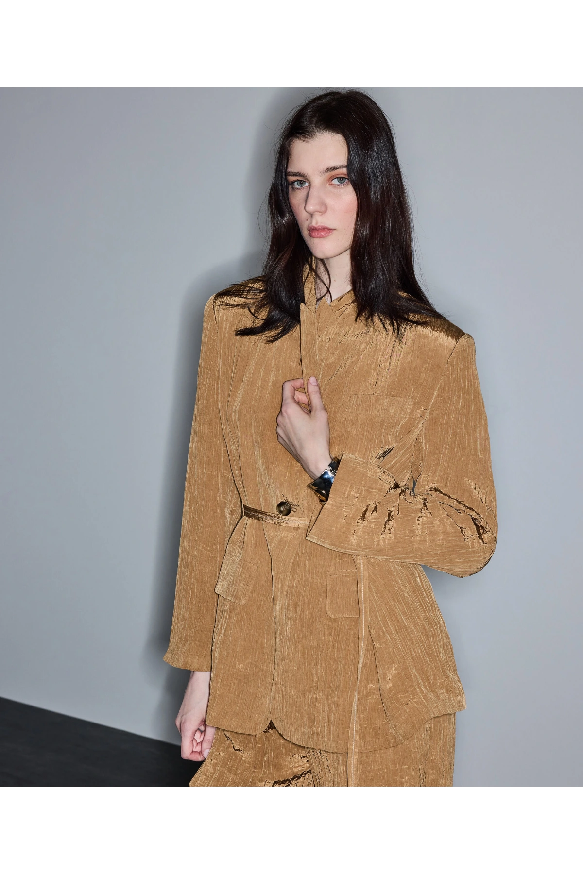 İpekyol Kırışık Efektli Vatkalı Blazer Ceket IS1260106023