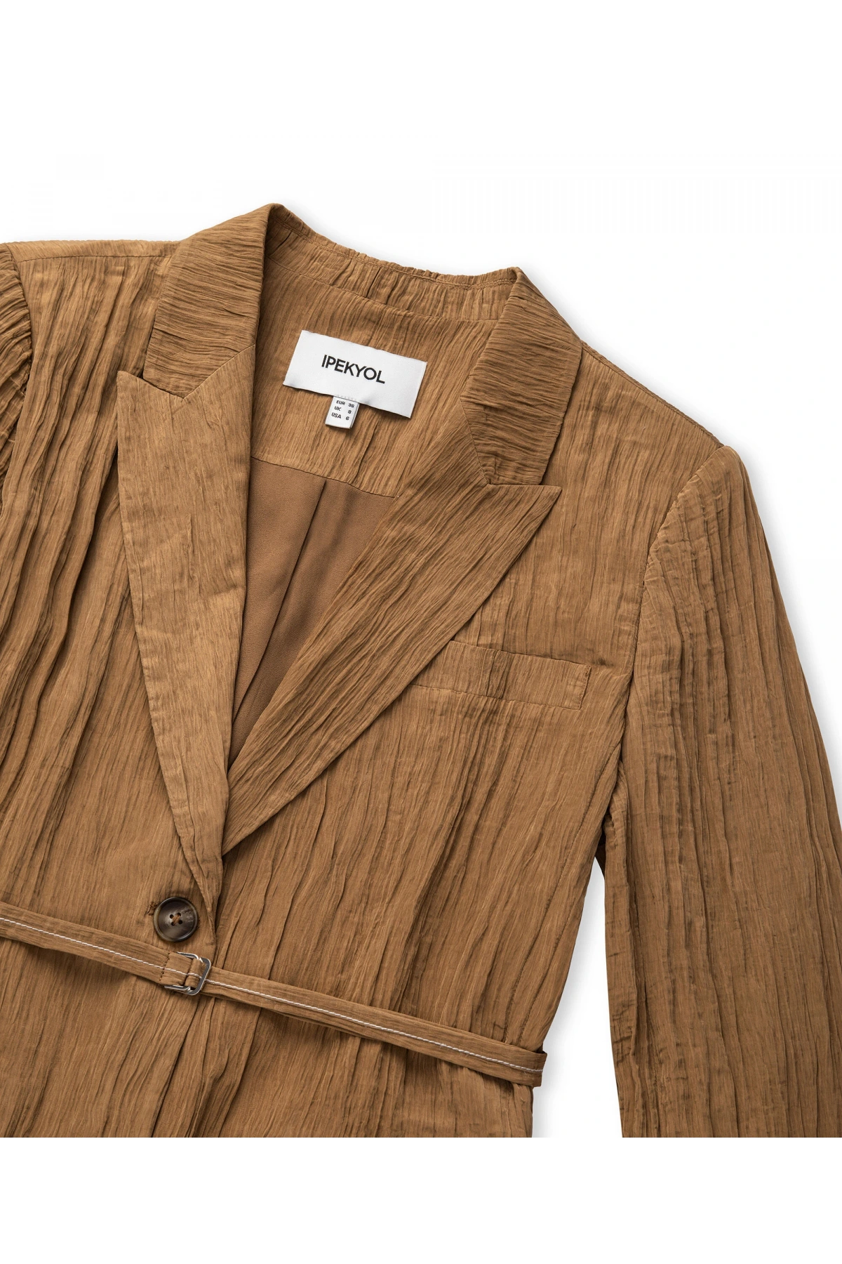 İpekyol Kırışık Efektli Vatkalı Blazer Ceket IS1260106023