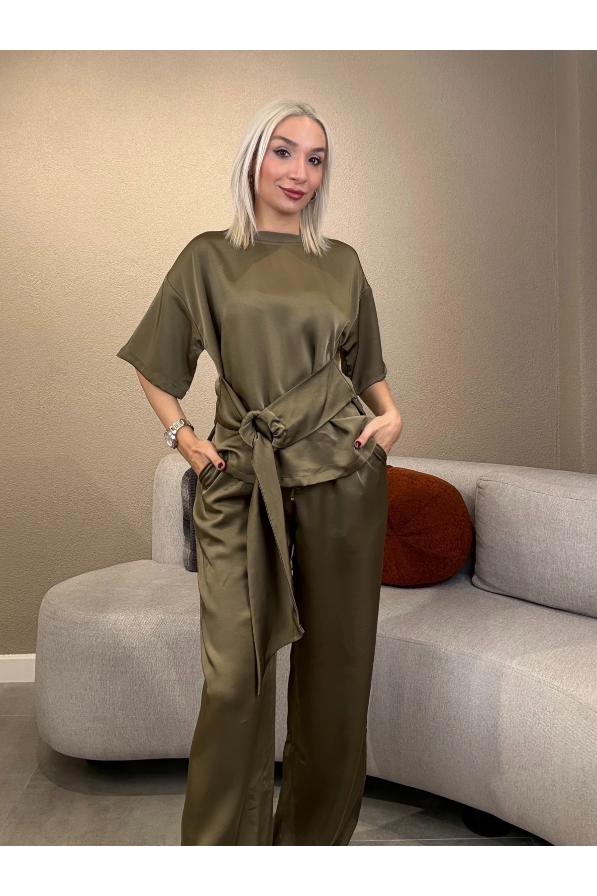 İpekyol Wide Leg Fit Saten Pantolon IS1260003147