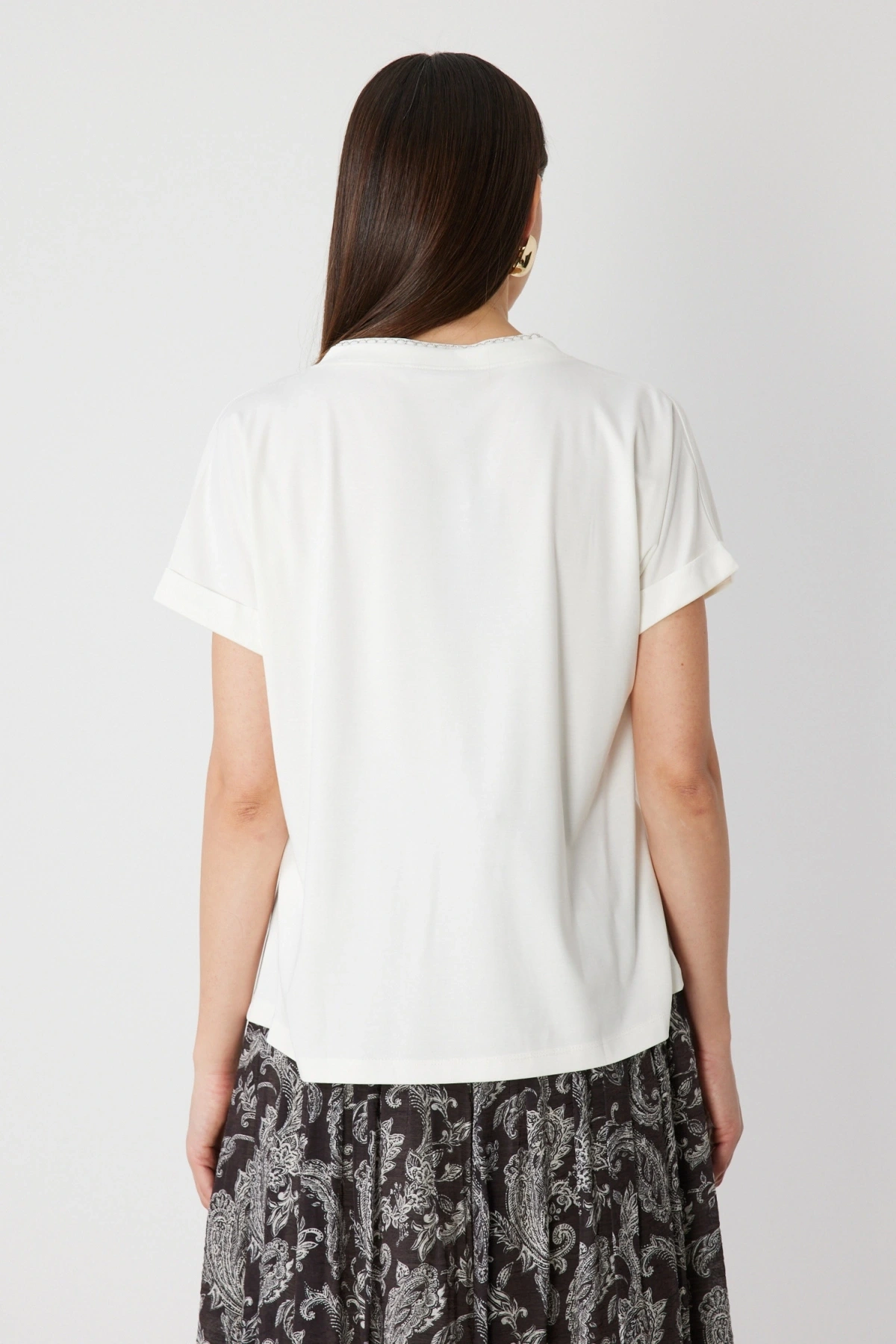 On Fashion Yakası Zincirli V Yaka Bluz 71352