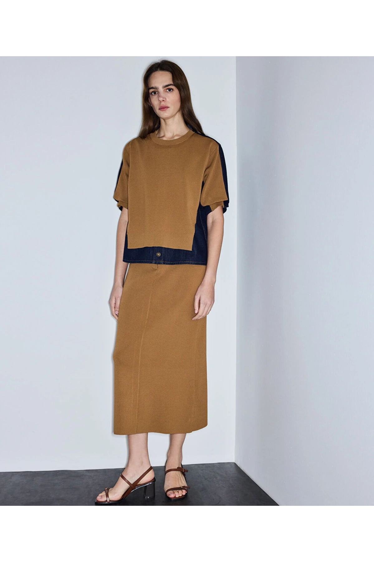 İpekyol Denim Mix Colorblock Triko IS1260050034
