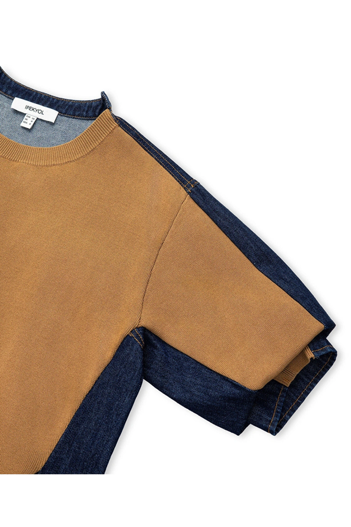 İpekyol Denim Mix Colorblock Triko IS1260050034