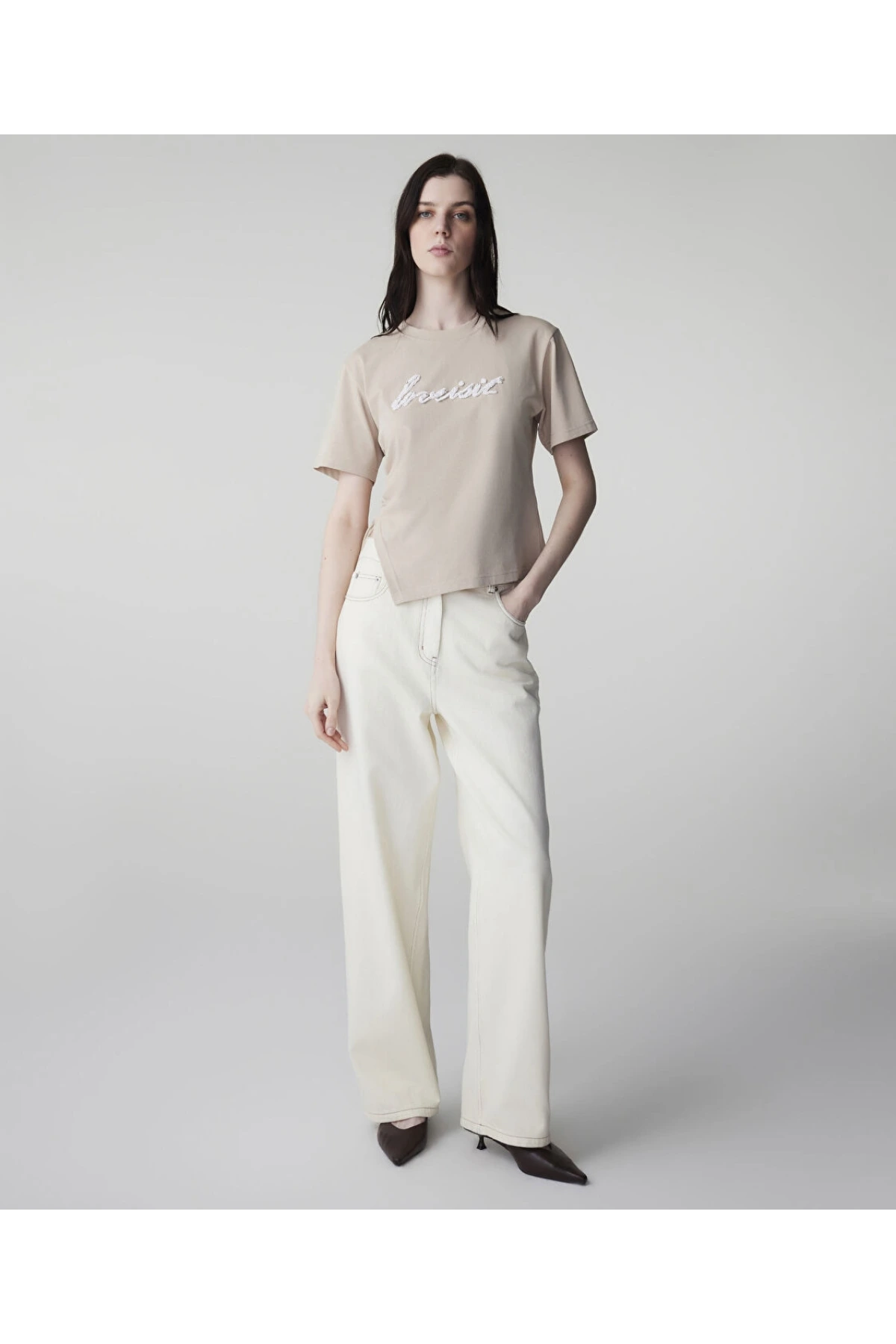 İpekyol Slogan Aplikeli T-Shirt IS1260070045