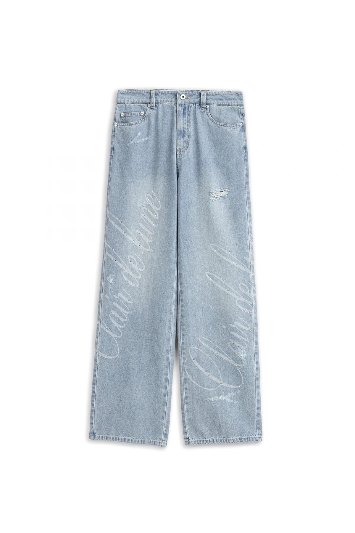 Twist Slogan ve Hotfix Baskılı Jean Pantolon TS1260018008