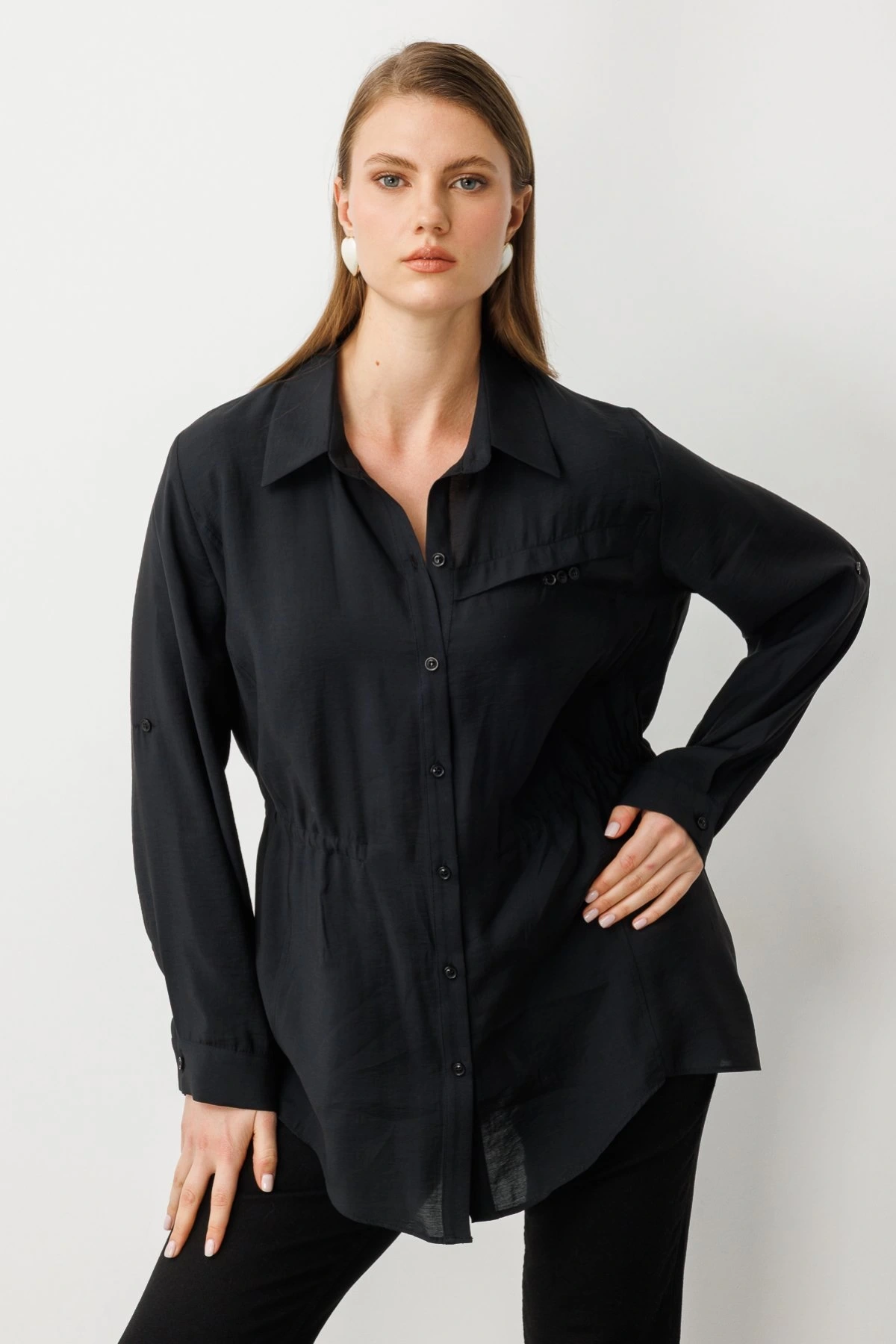 Ekol Bel Büzgülü Gömlek 03642